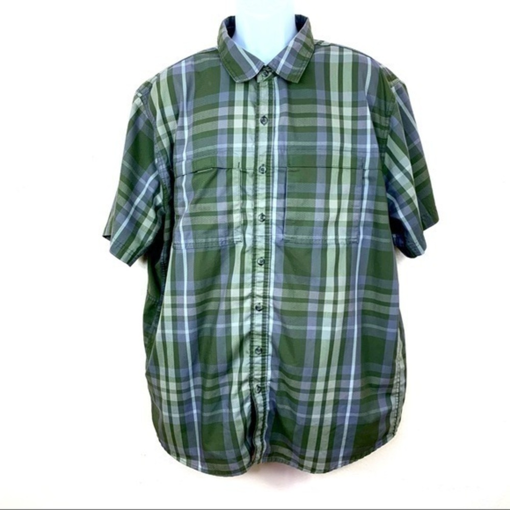 Maggelan Men’s Casual shirt Green plaid Sz 2XL